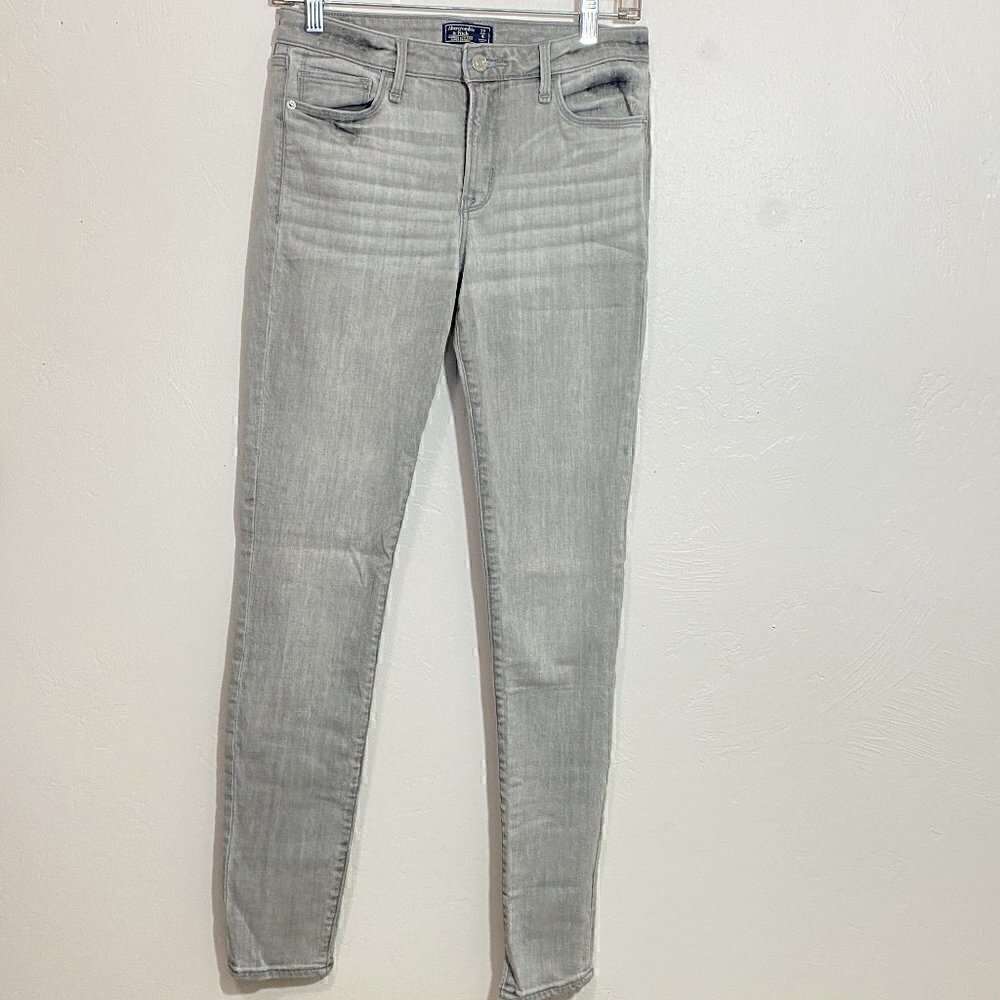 Abercrombie & Fitch Gray Wash Harper Low Rise Super Skinny Jeans